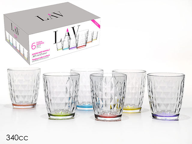 Set 6 bicchieri artemis 340cc 6 assortiti