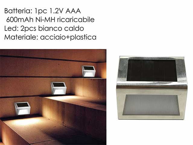 Lampada solare da muro cromata 569541