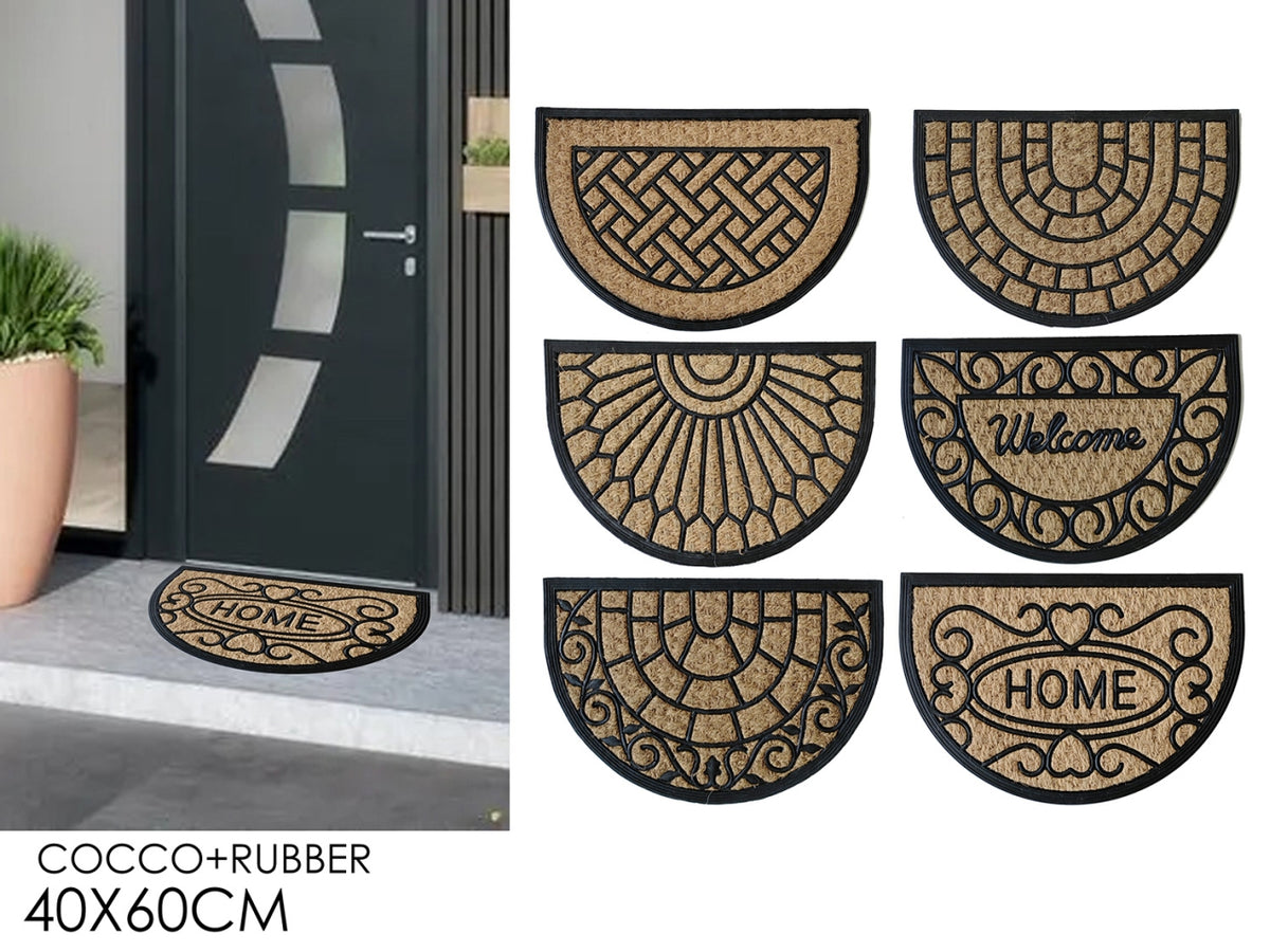 Tappeto mezzaluna Panama in cocco e rubber 40x60cm, 6 varianti assortite