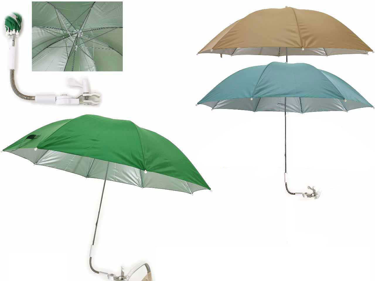 Ombrello in poliestere diametro 100cm per sdraio in 3 colori assortiti