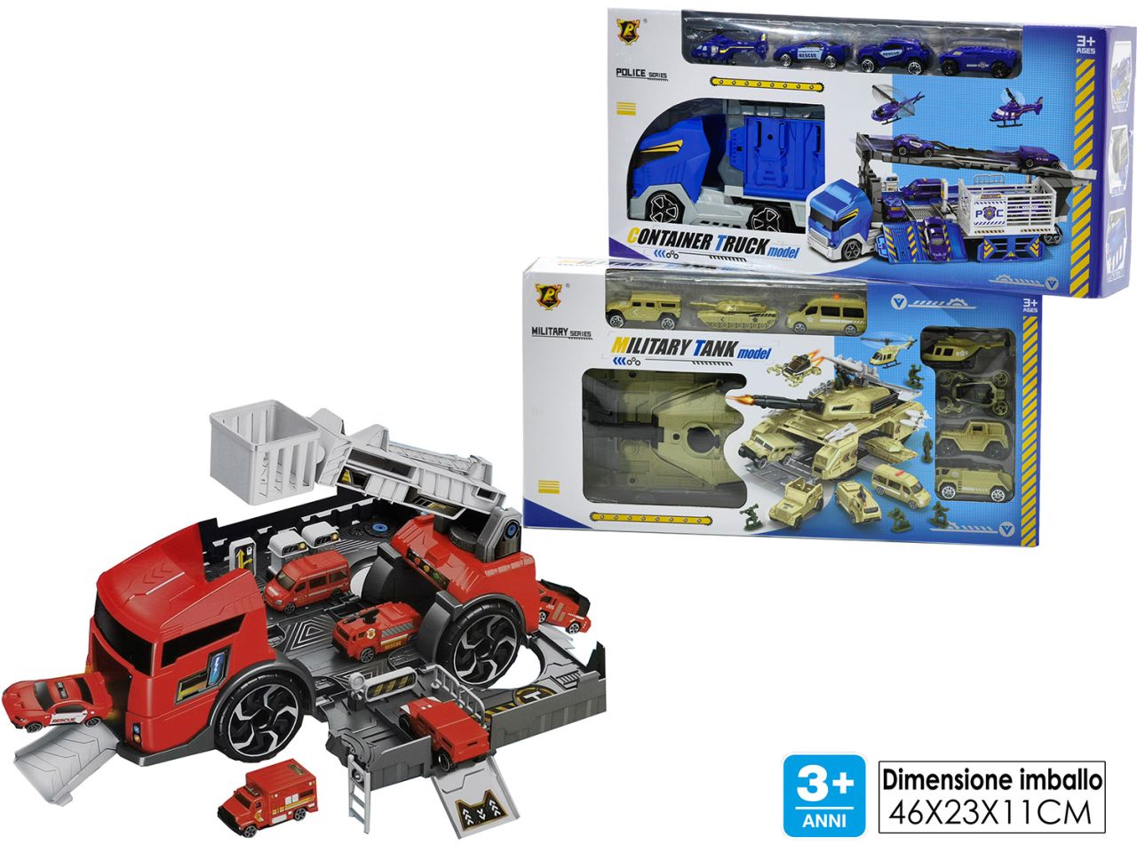 Camion con parcheggio 2 in 1 disponibile in 3 assortimenti $