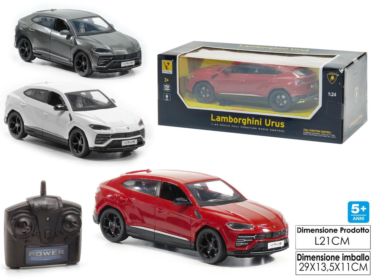 Lamborghini urus radiocomandata 21cm disponibile in 3 assortimenti