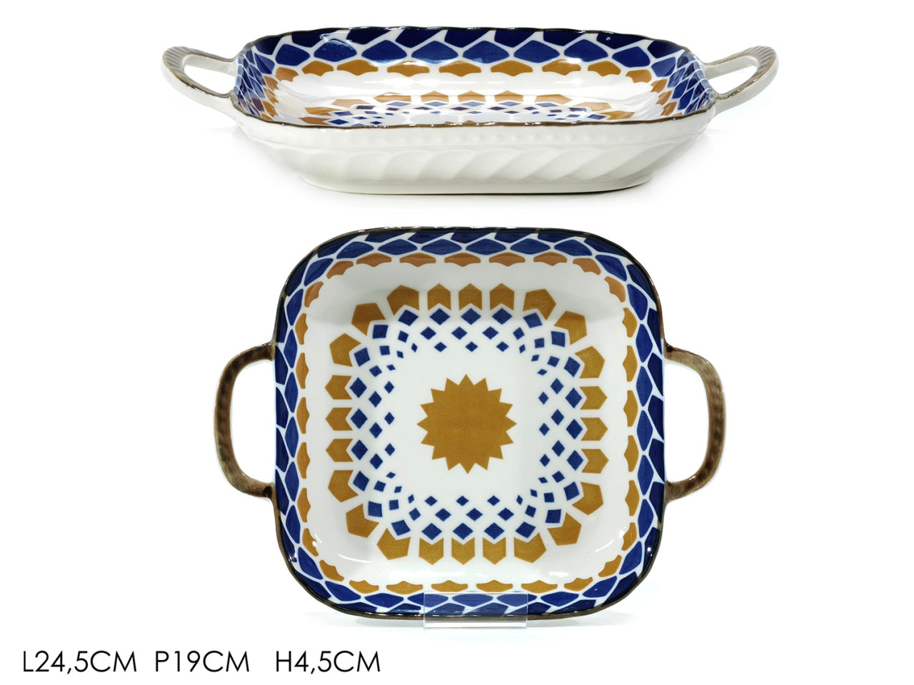 Antipastiera in porcellana geometrica assortita stile moderno 24,5x19 cm - Gusto Casa