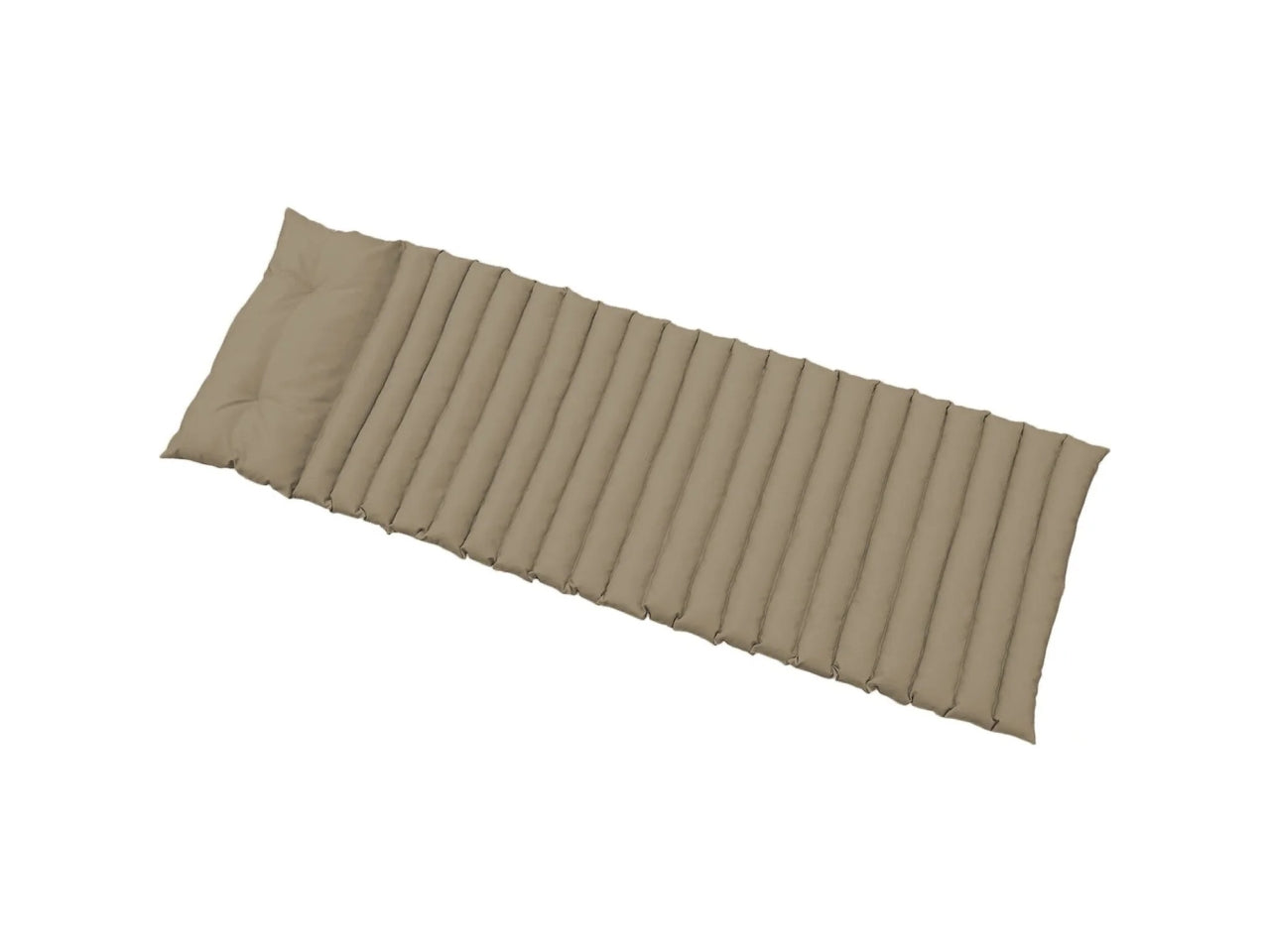 Cuscino coprilettino imbottito in tessuto con poggiatesta, colore tortora, 60x180 cm - Vestiamo Casa