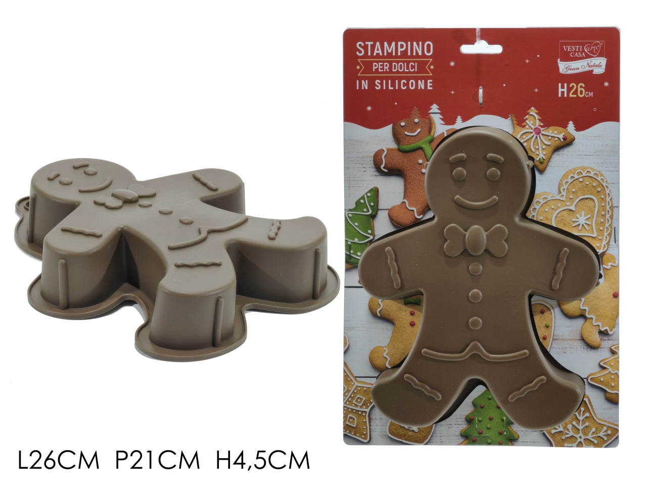 Stampo dolci in silicone omino pan di zenzero 21x26cm