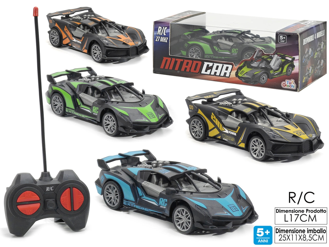 Macchina nitro car r/c 2 assortiti