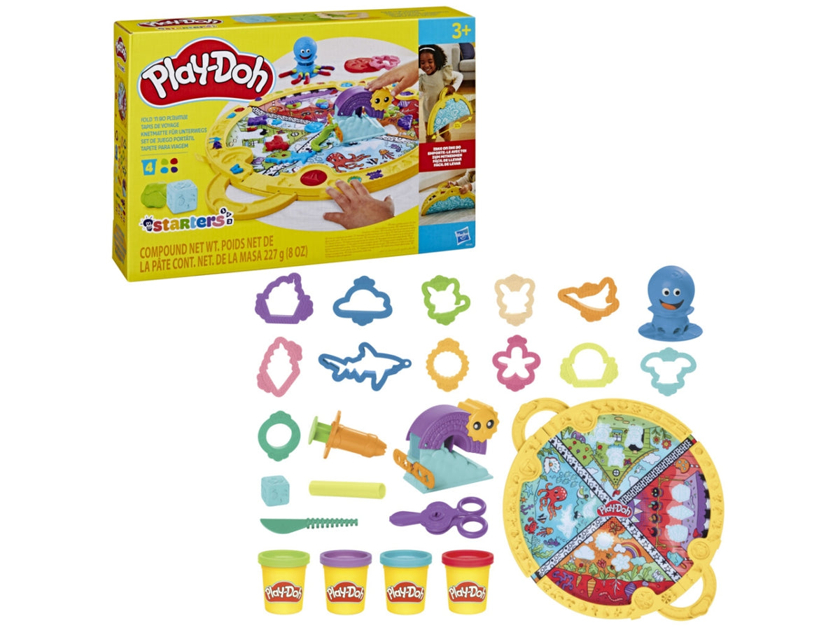 Play-doh la mia prima valigetta delle attivita', tappeto da gioco interattivo con plastilina 3+ Hasbro