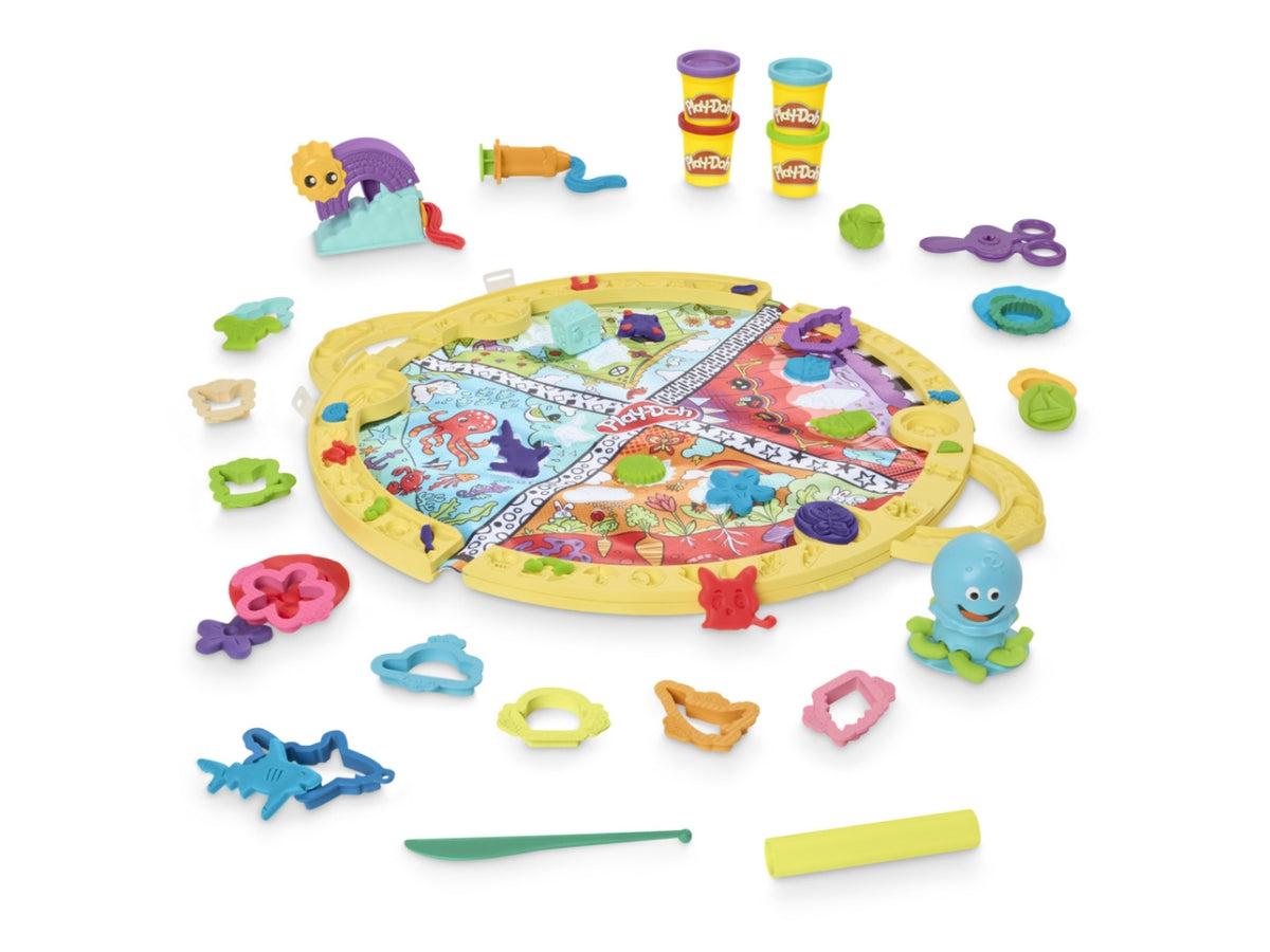 Play-doh la mia prima valigetta delle attivita', tappeto da gioco interattivo con plastilina 3+ Hasbro