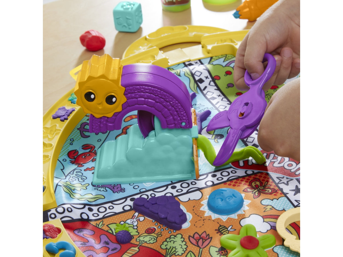 Play-doh la mia prima valigetta delle attivita', tappeto da gioco interattivo con plastilina 3+ Hasbro