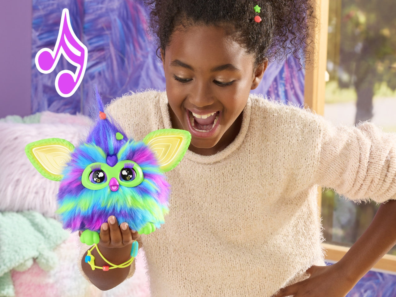 Peluche Elettronico Furby - Aurora Furborealis: Giocattolo per Bambine 6+ | Dimensioni 12,7x22,86x22,86 - Hasbro