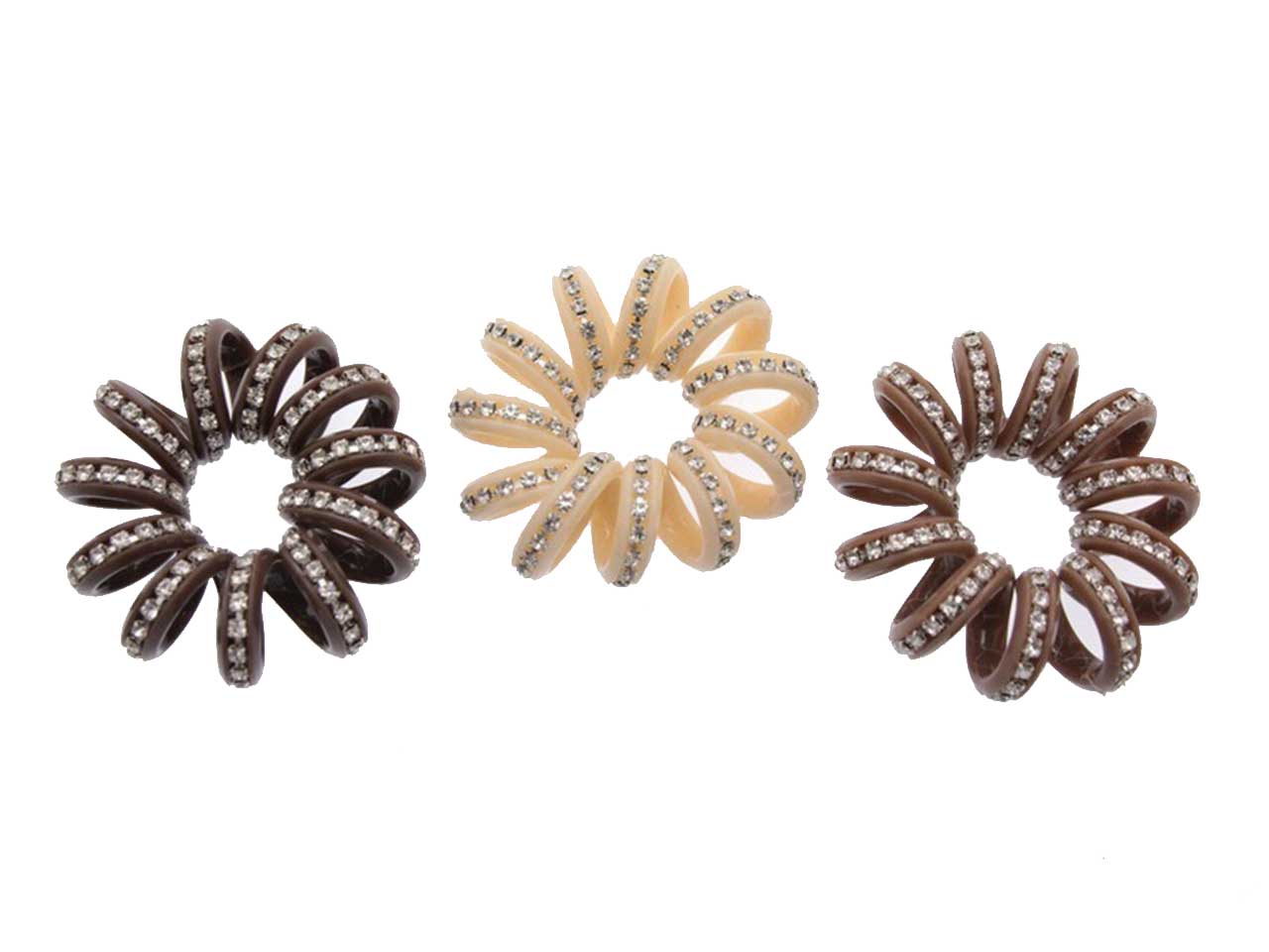 Elastico molla marrone con strass
