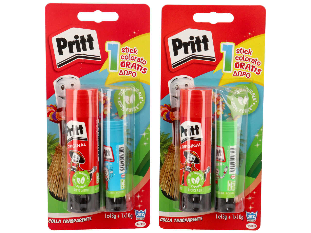 Colla stick blister 2 pezzi 1x43 gr + 1x10 gr henkel