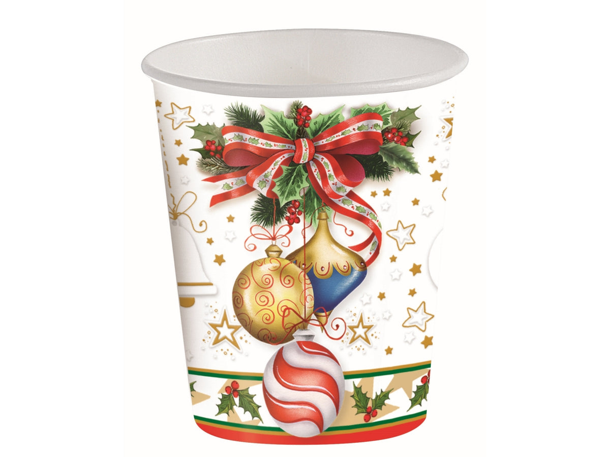 Bicchieri in cartoncino capacita' 200ml - xmas eve la confezione comprende 10 bicchieri$
