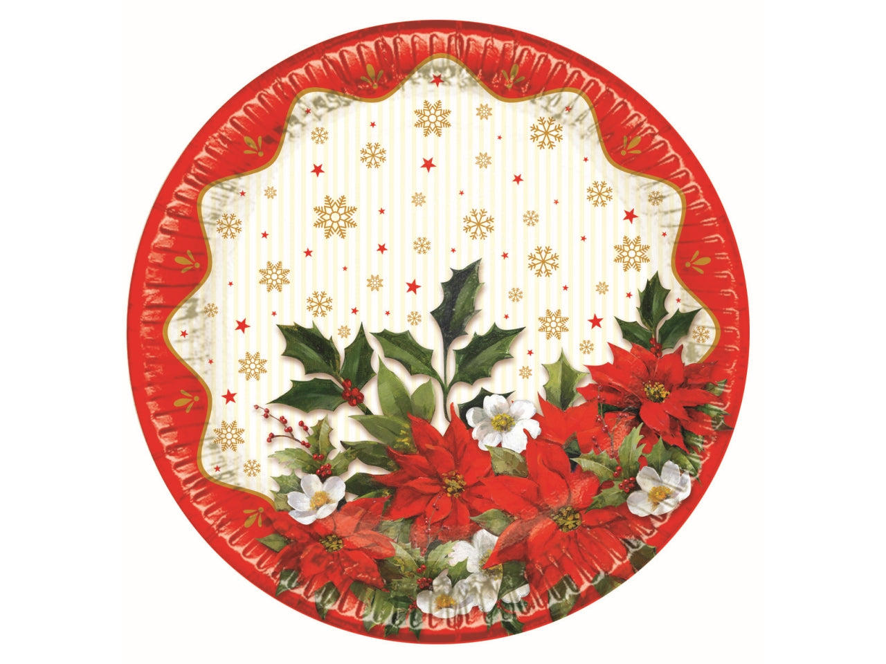 Stella di natale piatti in cartoncino d.23cm piani- la confezione contiene 10 piatti