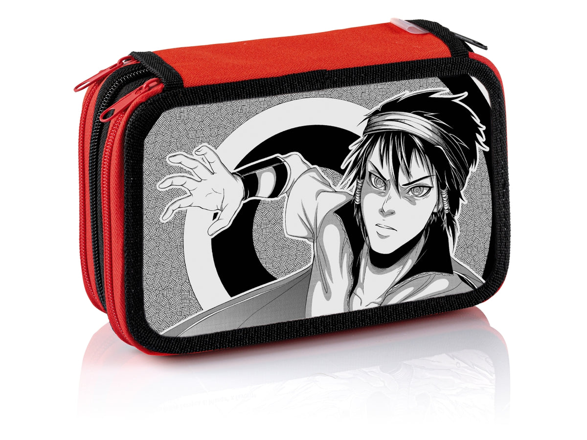 Astuccio scuola Manga bicolore per bambini a 3 scomparti colori assortiti 20x13x7,5 cm - B Box