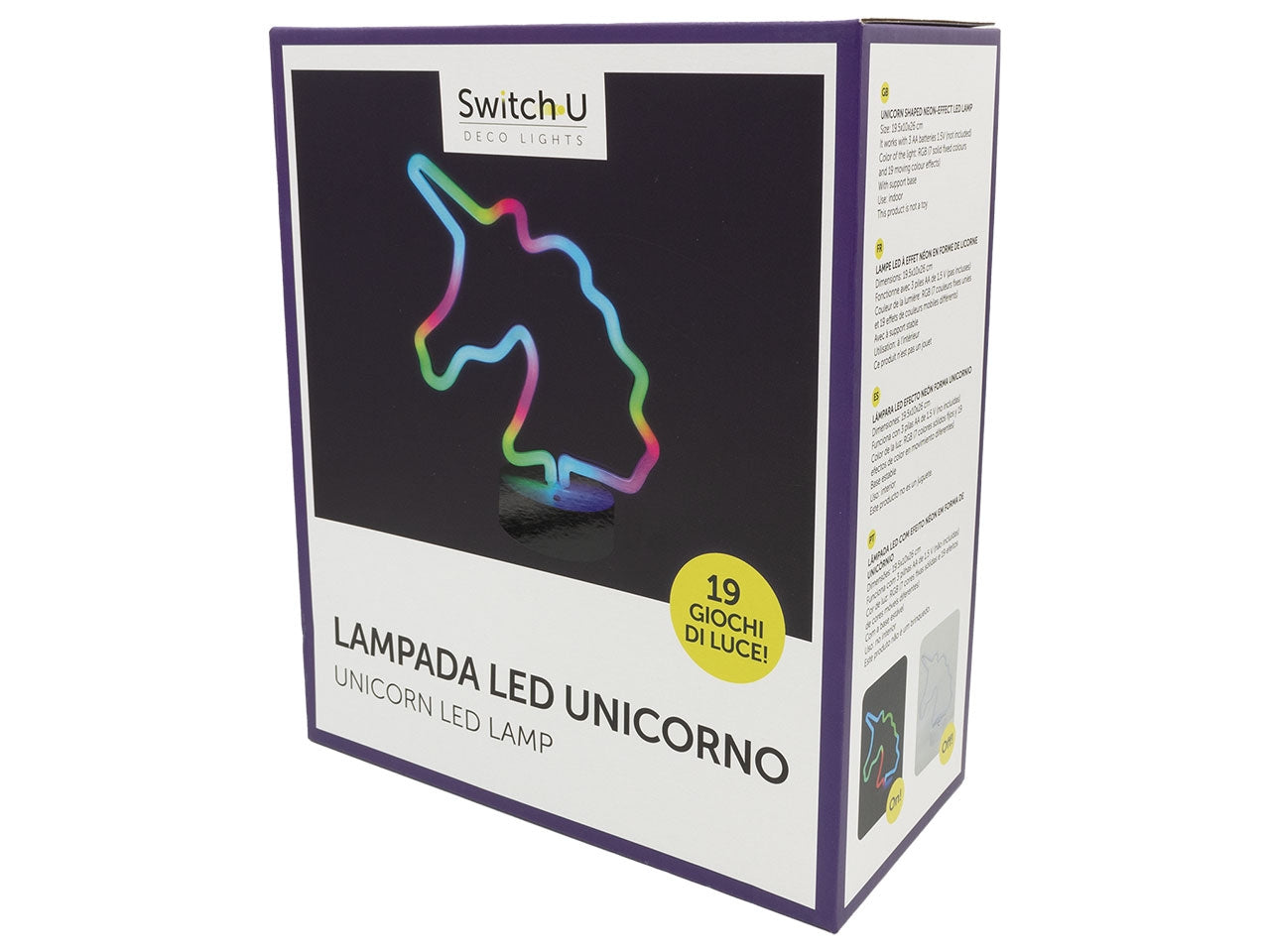 Lampada led a forma di unicorno 10x19,5x26 cm - Ibs