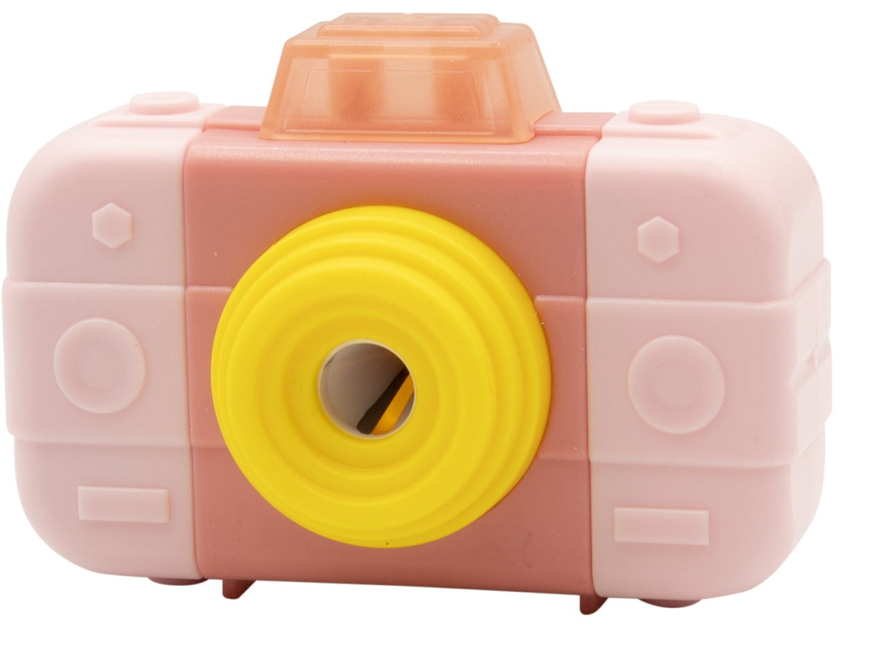 Temperamatite con gomma a forma di macchina fotografica 2 in 1