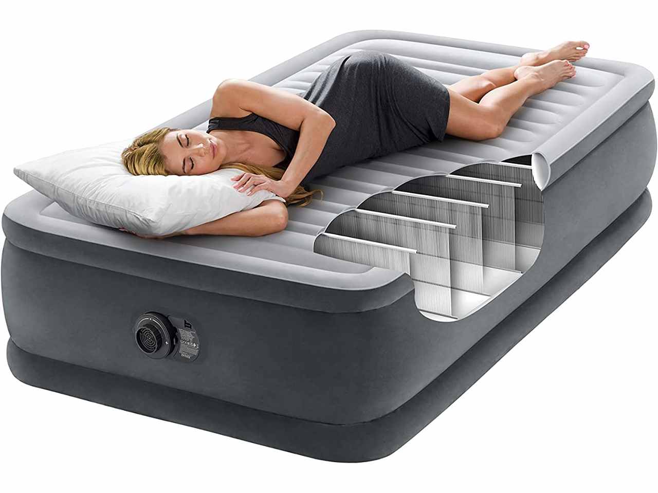 Materasso singolo comfort plush elevated dura beam tecnologia fiber tech 99x191x46cm $