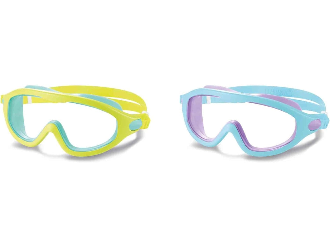 Maschera subacquea per bambini in silicone, multicolor, per età 3/8 anni, confezione da 2