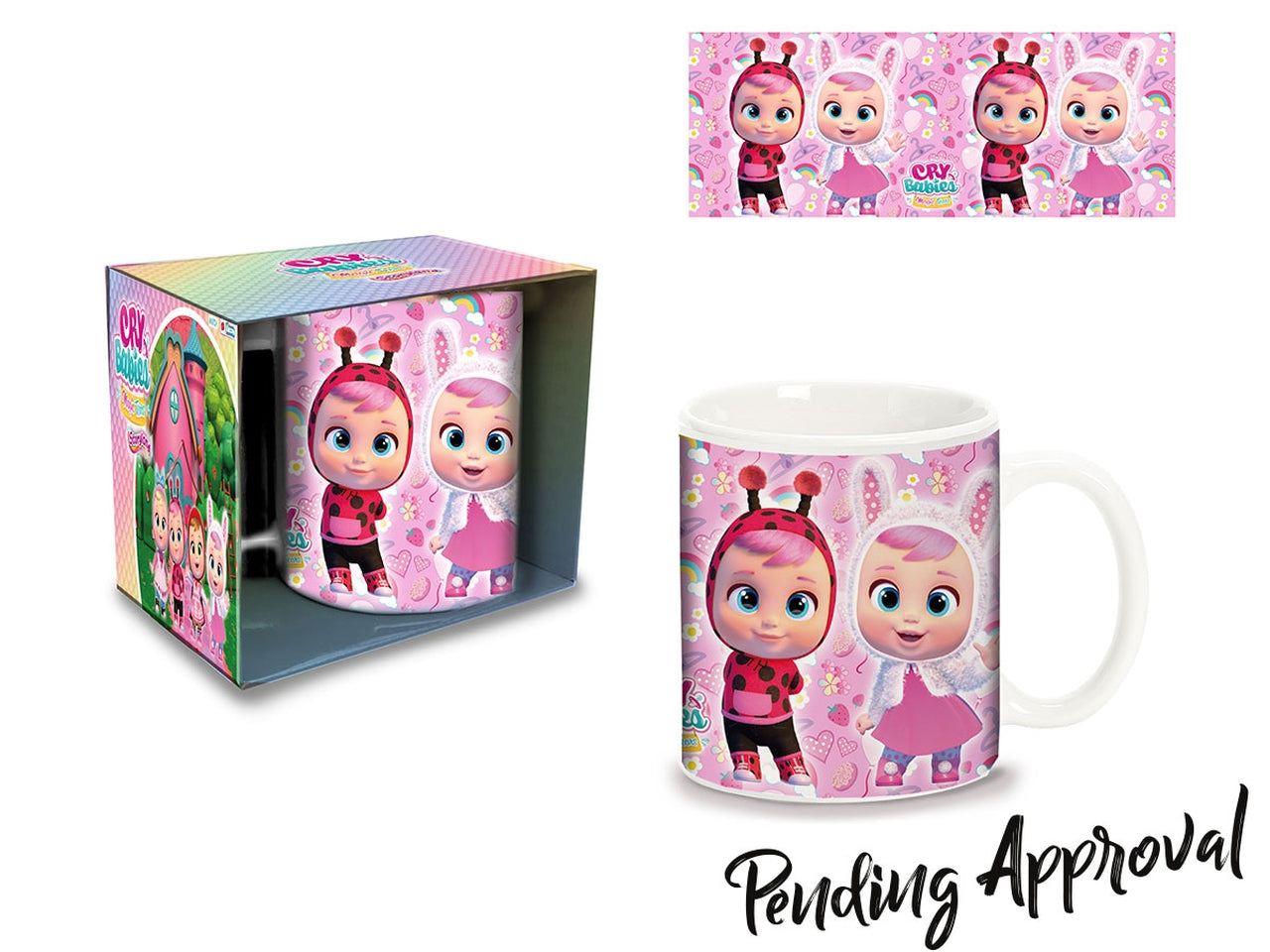 Tazza mug colazione in ceramica multicolor Cry Babies per bambina, utilizzabile in microonde e lavabile in lavastoviglie, 8x10 cm - Coriex