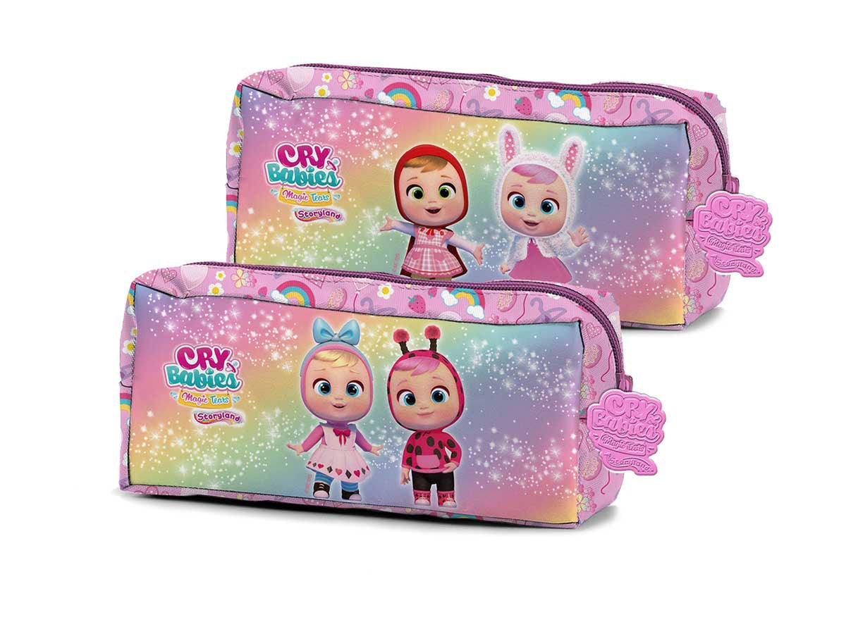 Borsellino scuola bimba rettangolare ad 1 zip Cry Babies tessuto multicolor - 20x7x3,5 cm - Coriex$