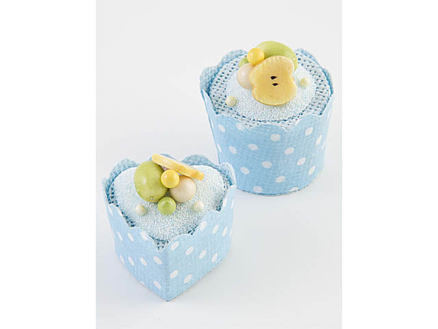 Scatola cupcake celeste 6x7cm 215198