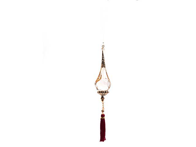 Pendente natalizio nappa burgundy avorio 23cm