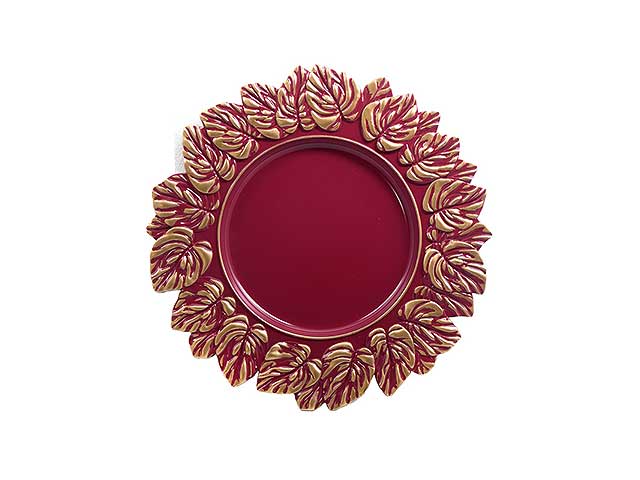 Sottopiatto burgundy/oro d.35cm pvc 130854