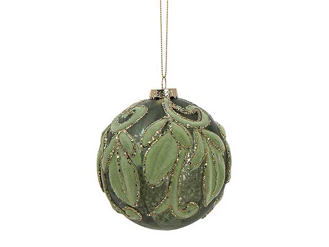 Palline natalizie verde in vetro diametro 10cm
