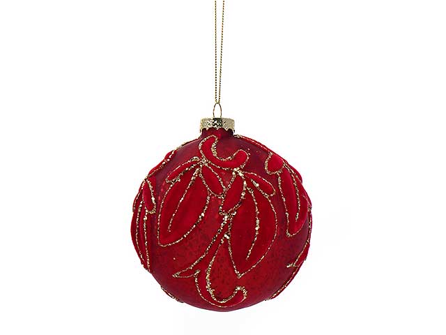 Palline natalizie rosso in vetro diametro 10cm