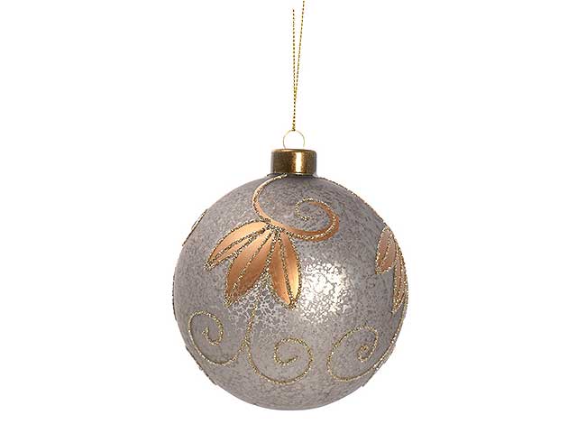 Palline natalizie champagne in vetro diametro 10cm