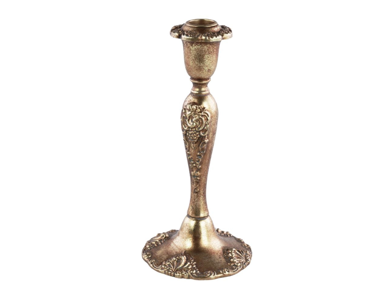 Portacandela oro h.21cm in resina