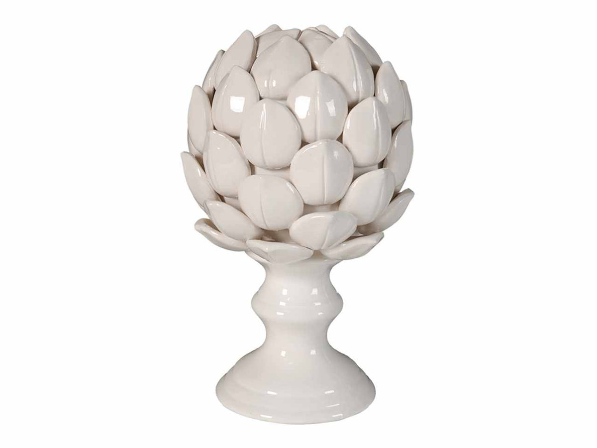 Carciofo bianco d.16x25cm in ceramica $