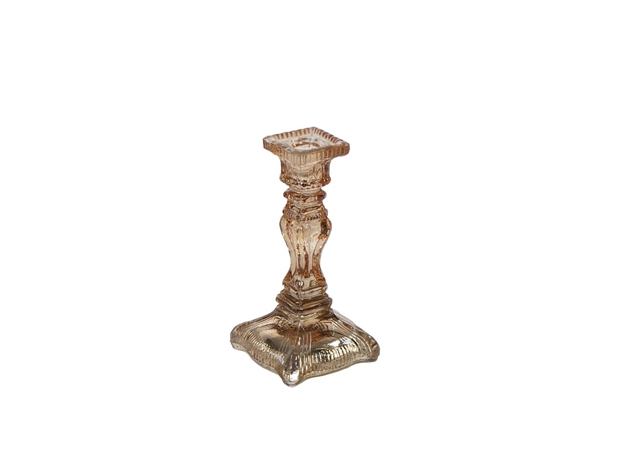 Candeliere colore bronzo misura h.19cm in vetro