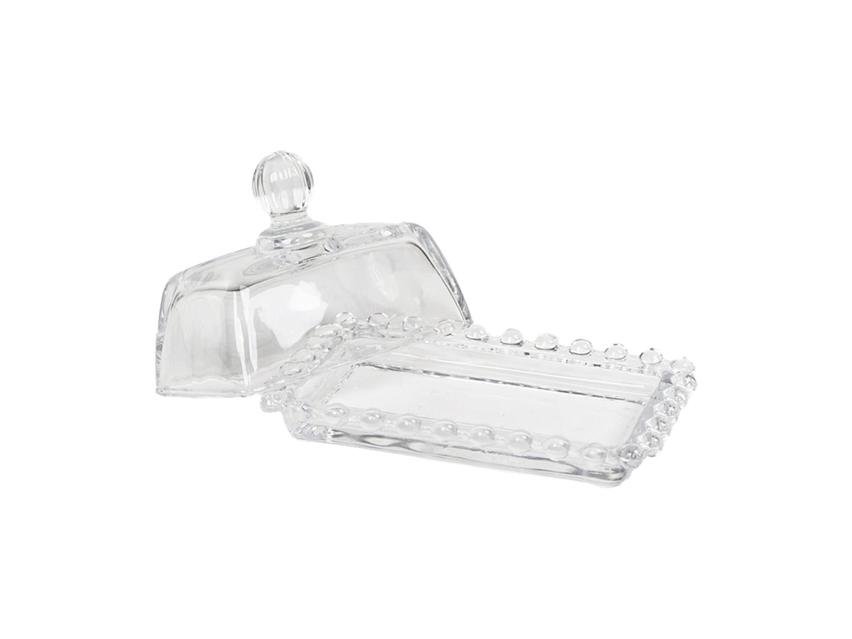 Vassoio con cupola in vetro per bomboniera, moderno, ideale per idea regalo - 14x9x8cm - Plà thea