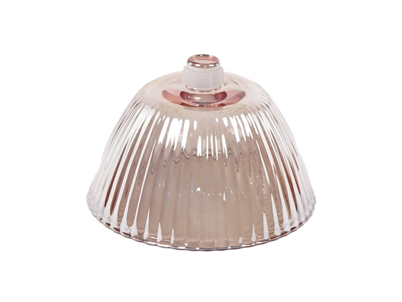 Paralume in vetro rosa forma campana stile moderno d.13x8 cm - Plà thea