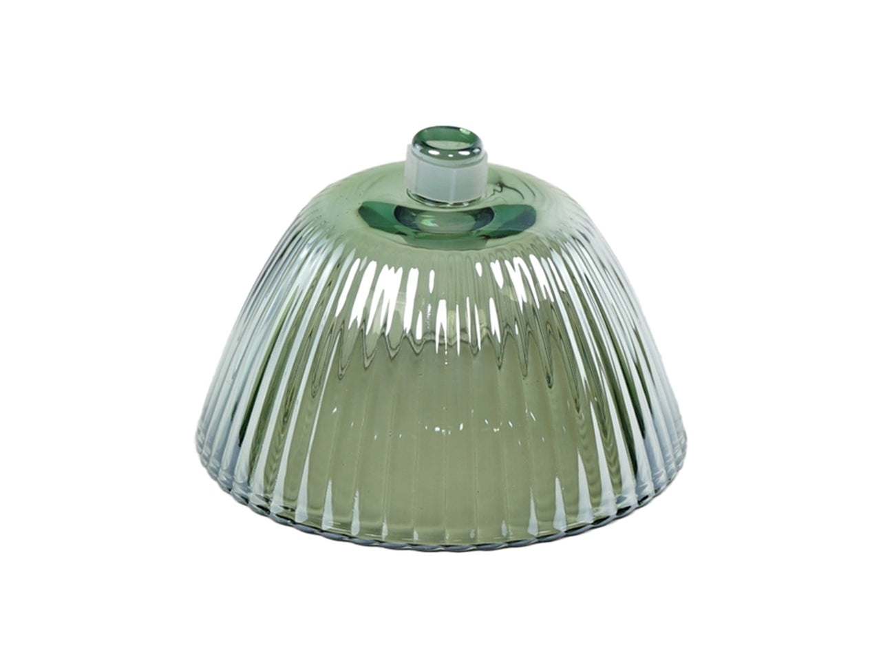 Paralume in vetro verde forma campana stile moderno d.13x8 cm - Plà thea
