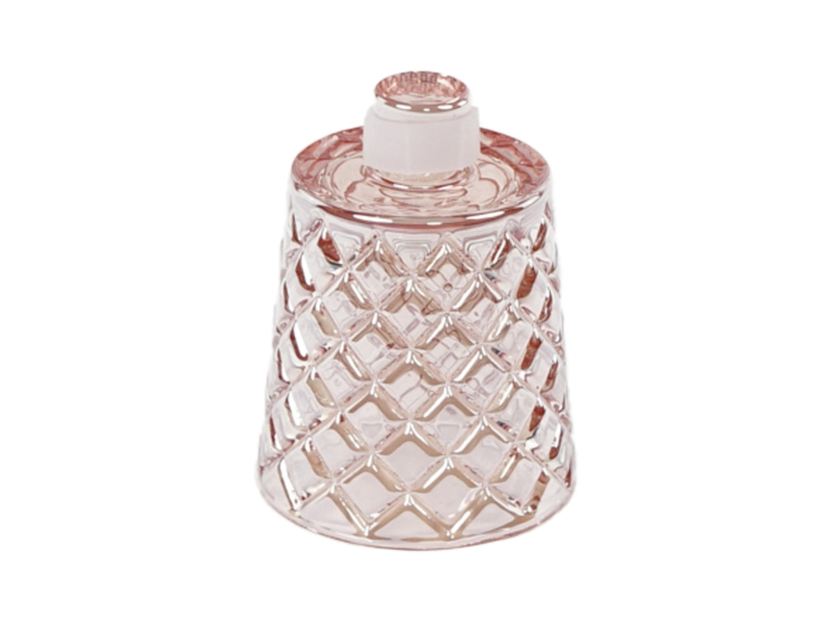 Paralume in vetro rosa forma cilindrica stile moderno d.6x8 cm - Plà thea