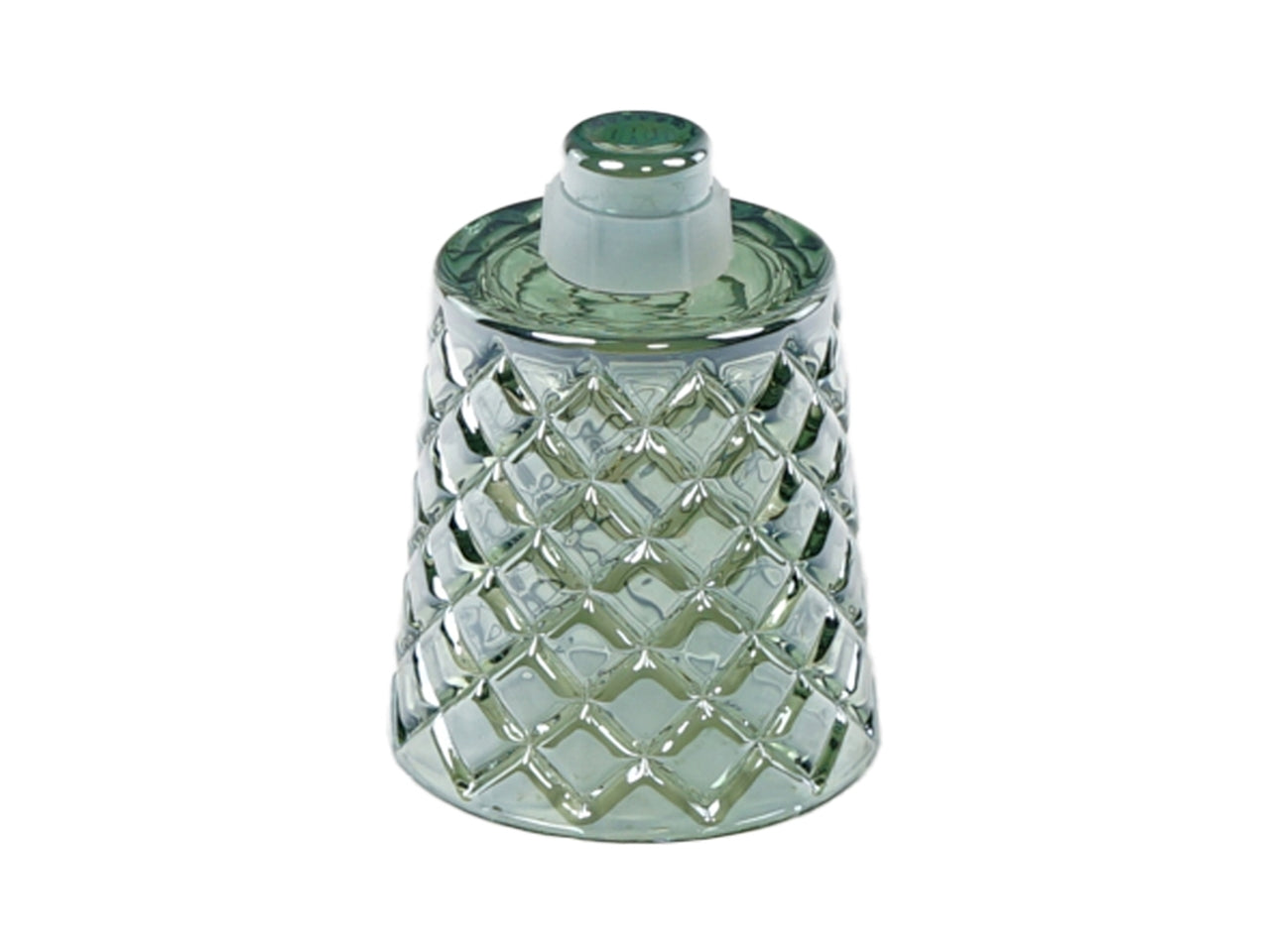 Paralume in vetro verde forma cilindrica stile moderno d.6x8 cm - Plà thea