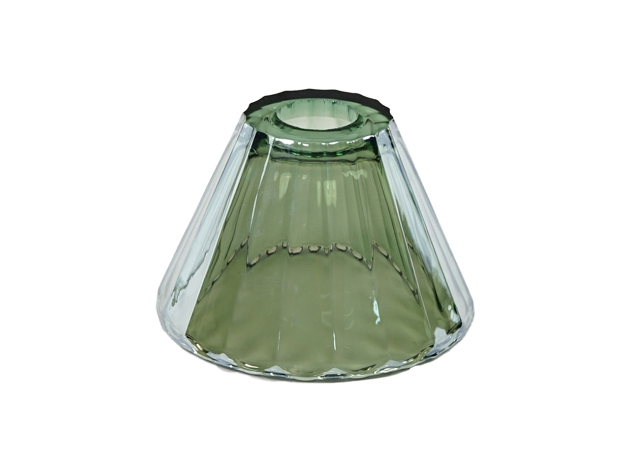 Paralume in vetro verde forma campana stile moderno d.13x9 cm - Plà thea
