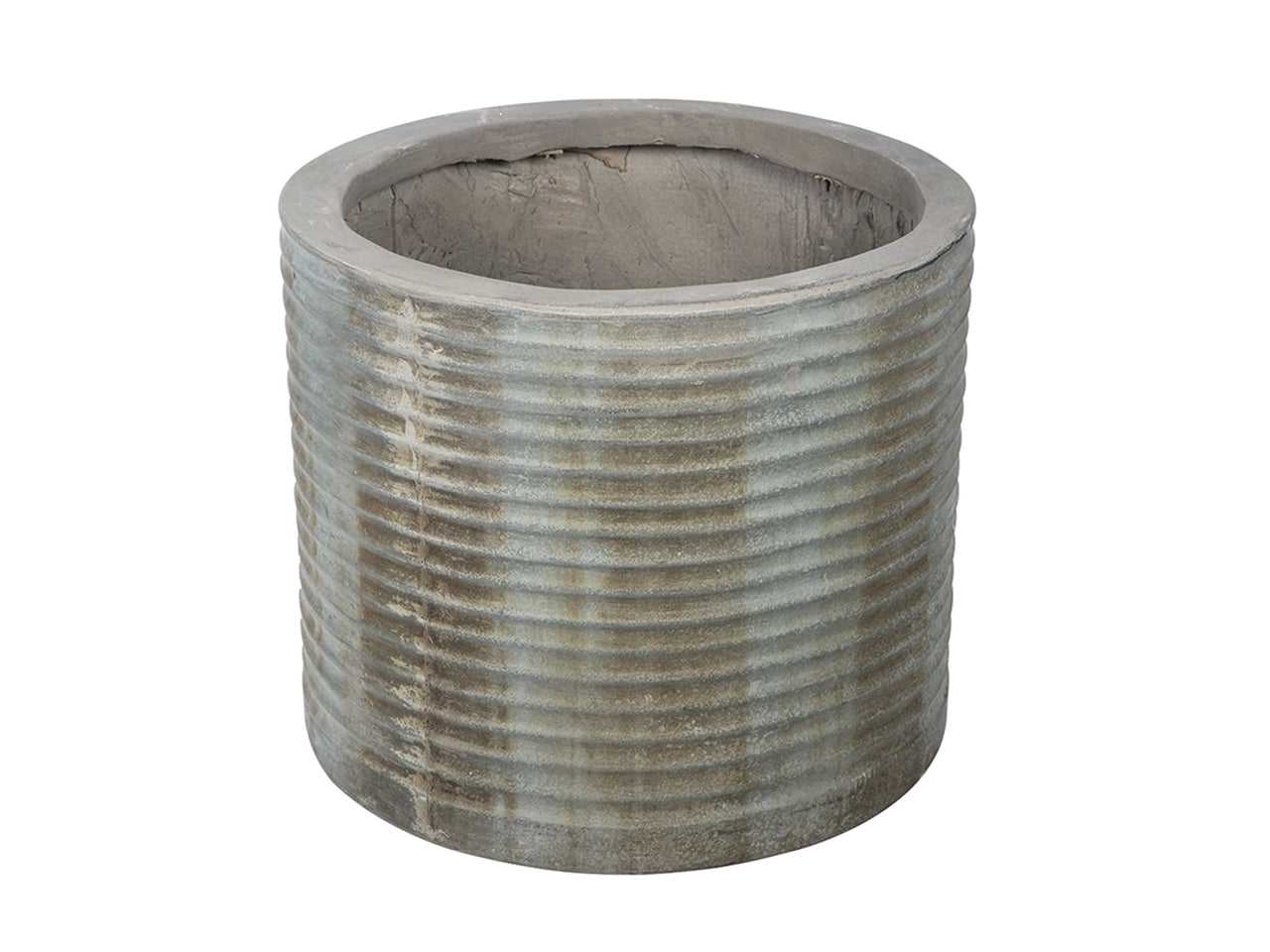 Vaso da arredo giardino moderno in cemento forma cilindrica - altezza 38 cm, diametro 47 cm - Plà thea