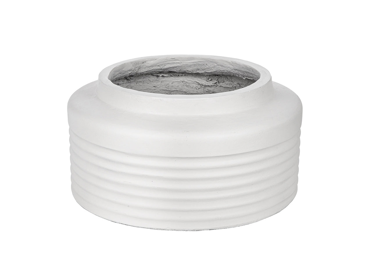 Cachepot vaso porta piante moderno in cemento bianco, uso interno/esterno, 47x26cm - Plà thea