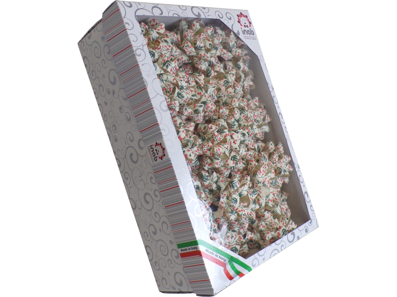 Coccarda grande con decoro vischio multicolor 14 mm, confezione da 50 pezzi - Inab