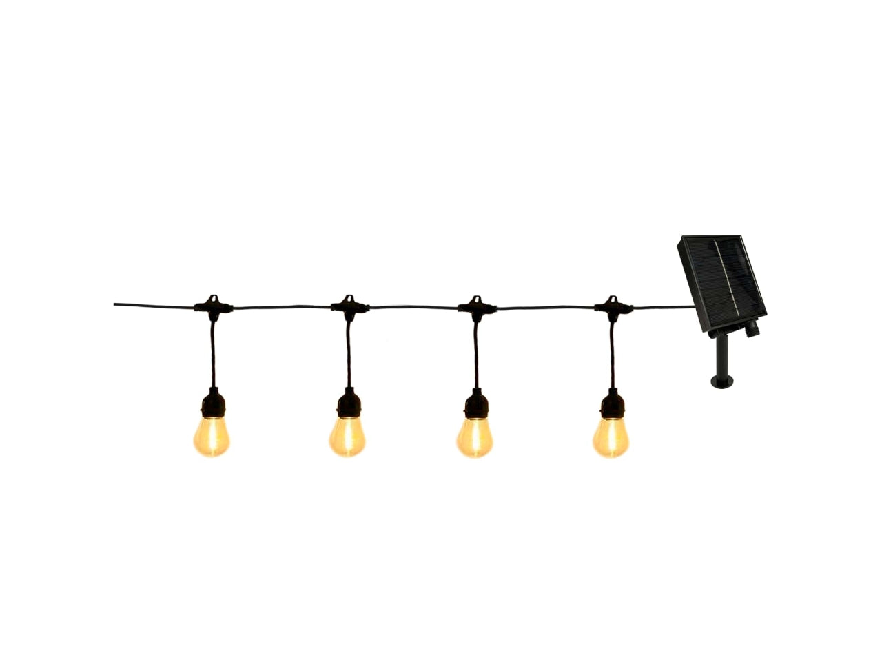 Catena luminosa led vintage bianco caldo con pannello solare, 10 led, 4,5 m - Giocoplast