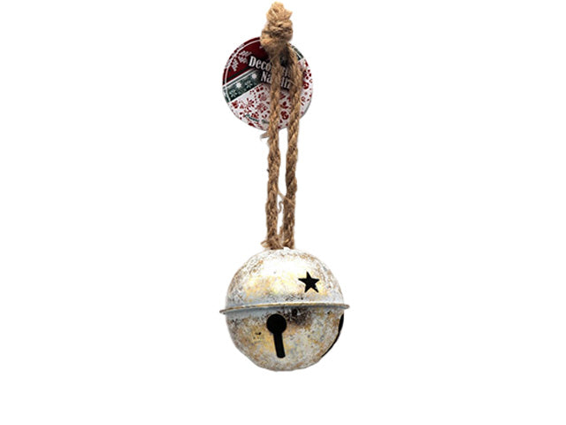 Pendente natalizio sonaglio con stelle assortiti assortiti in metallo 8cm