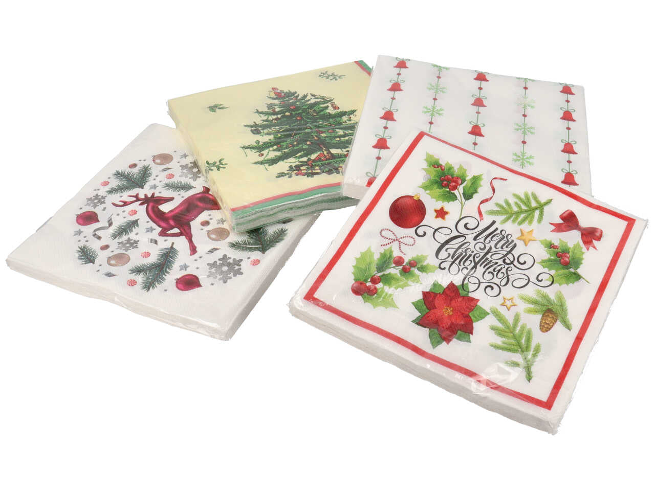 Tovaglioli carta natalizi 20pz 17x17cm 2 veli, diponibile in 4 assortimenti