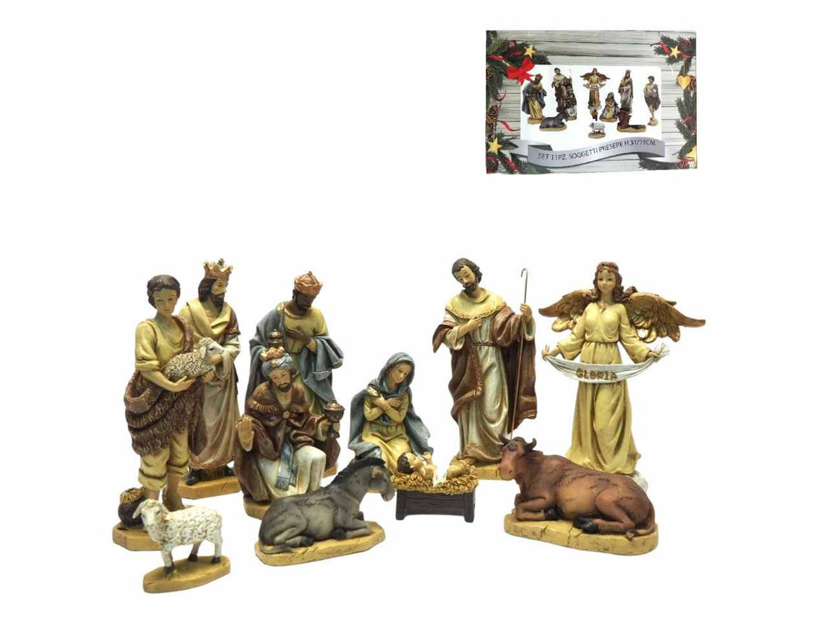 Natività in poliresina 31cm da 11 pezzi