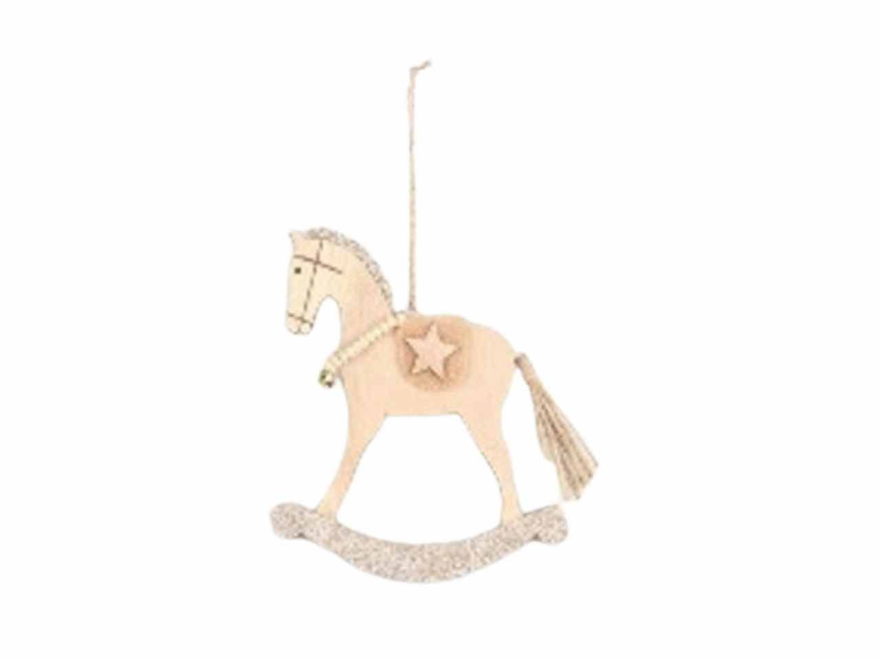 Cavallo a dondolo da appendere legno h14x16cm