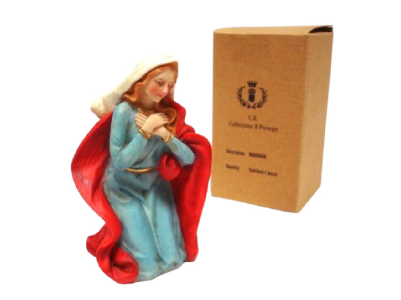 Statua Madonna 20cm multicolor in resina per presepe - Creare Italia