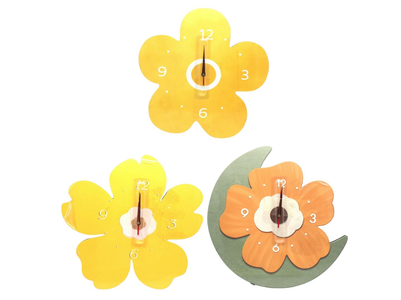 Orologio da parete a forma di fiore in mdf multicolor 42x37 cm - Creare Italia